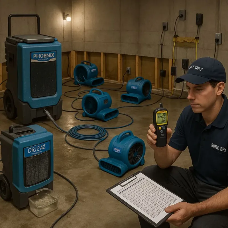 Structural Drying and Dehumidification process in La Luisa, PR
